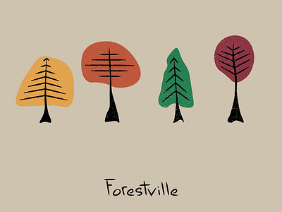 Forestville abstract minimal poster trees