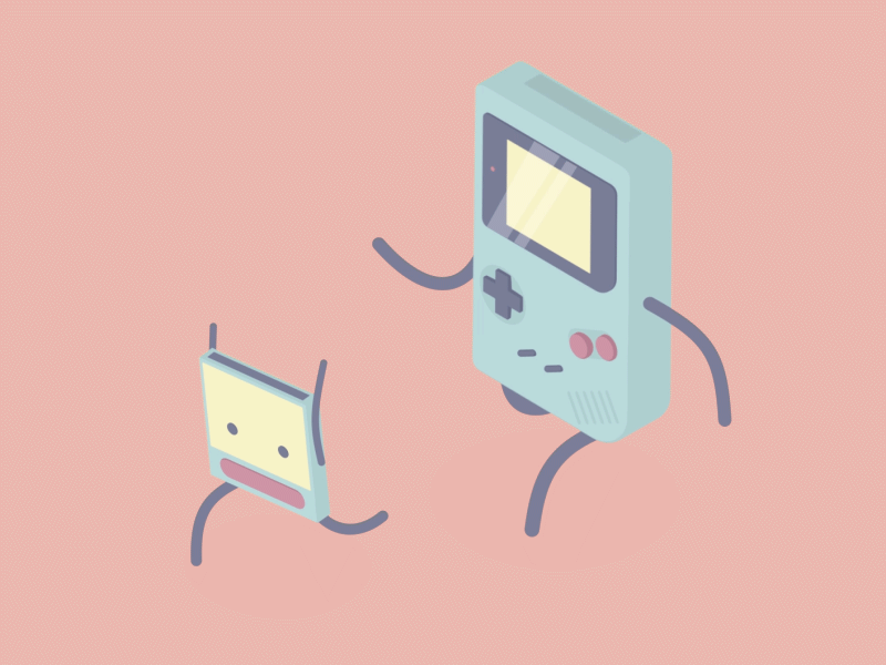 Hi Dribbble! 2danimation debut gameboy gif loop retro