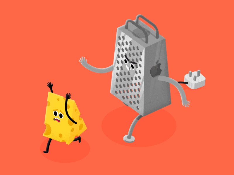 Mac & Cheese animation apple character cheese grater gif illustration loop mac and cheese mac pro
