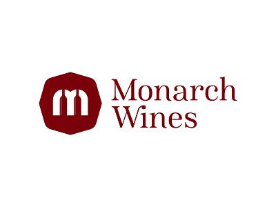 Monarch Wines brand branding flat icon identity logo logo design logotype symbol type typography vector