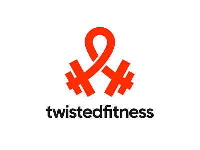 Twisted Fitness brand branding flat icon identity logo logo design logotype symbol type typography vector