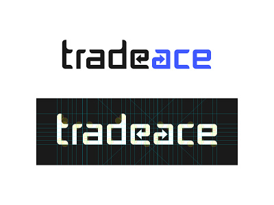 Tradeace Logo black blue brand branding design finance flat icon identity logo logo design logotype symbol trade trading type typography vector word wordmark