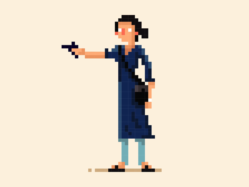 Anjali Mathur/ Radhika Apte adobe illustrator cc after effects animation character motion graphics pixel art sacred games