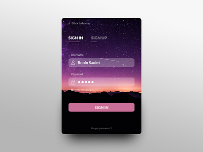 Daily UI Challenge #001 challenge daily dailyui design designer interface robin saulet sign ui ux webdesign