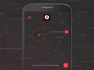 Daily UI Challenge #020 brand challenge daily dark interface location red redesign tracker uber ui vtc