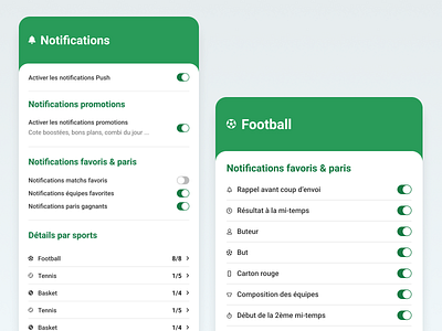 Notifications - Sports app app design bet betting branding mobile notification sport
