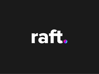 Raft Logo black branding color gradient logo planet typogaphy vector