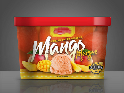 Mango - Ice Cream Container Design design ice cream illustrator mexican ice cream mockup photoshop product mockup product package strawberries strawberry flavor