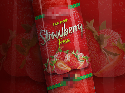 Strawberry - Ice Pop Wrapper Design bolis mexicanos design illustrator lemon lemon flavor lime mexican ice pop mockup photoshop product mockup product package textures
