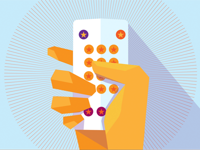 Hand with remote control