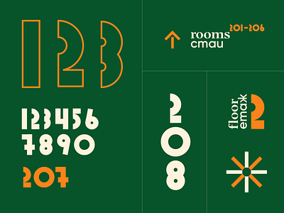 cota1110 numbers branding custom grid interior navigation numbers signage system typography