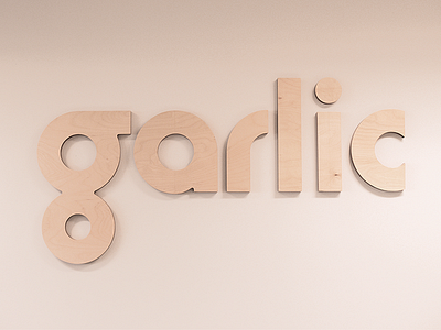 Garlic Wooden Logotype garlic geometry ivaylo nedkov logo logotype signage simple wood