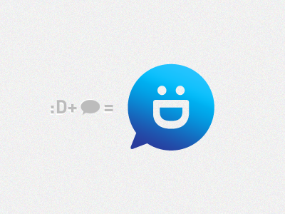 Jokespace blue bubble d face ivaylo nedkov joke logo sircle smile speech ui