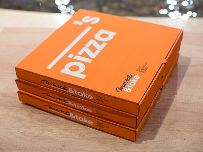 Make&Take - Pizza Boxes box bulgaria calligraphy design four plus ivaylo nedkov logo maketake pizza print signature sofia