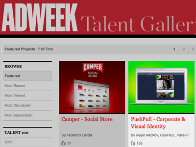 Featured on Adweek Talent Gallery adweek behance branding desgin featured gallery ivaylo nedkov talent web