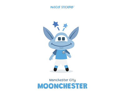 Mascot Stickers - Moonchester 2d after effect animation champions league characters club flat football icon illustration manchester manchester city mascot motion design soccer stickers vector