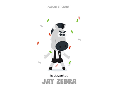 Mascot Stickers - Jay Zebra 2d after effect animation champions league characters club flat football icon illustration juventus mascot motion motion design motion graphics soccer stickers vector zebra