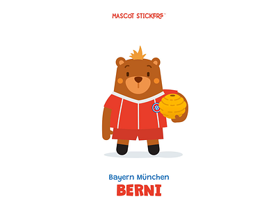 Mascot Stickers - Berni 2d animation bayern munich champions league character design characters club design flat icon illustration logo mascot motion motion graphic stickers vector