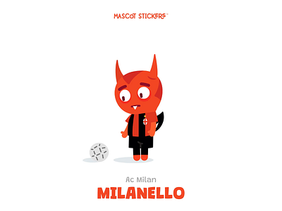 Mascot Stickers - Milanello 2d after effect animation art characters design devil flat icon illustration logo mascot milan minimal motion movie stickers vector