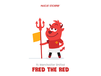Mascot Stickers - Fred the Red aftereffects animation art artwork cartoon characters cute devil flat icon illustration mascot motion netflix soccer stickers united vector