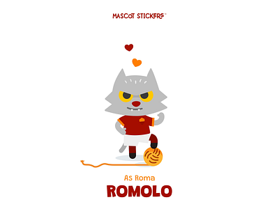 Mascot Stickers - Romolo 2d after effect animation cartoon cat characters cute flat icon illustration love meme motion motion graphic soccer stickers vector wolf