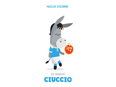 Mascot Stickers - Ciuccio 2d after effect animals animation characters flat football horse illustration motion motion graphics mule naples soccer sport stickers vector