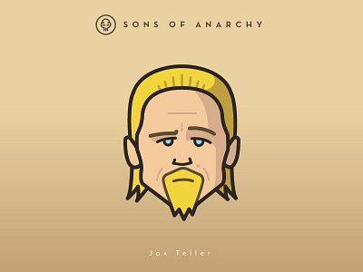 Faces Collection Vol. 01 - Sons of Anarchy - Jazz Teller 2d character charlie hunnam head illustration jax logo samcro sons tv series vector