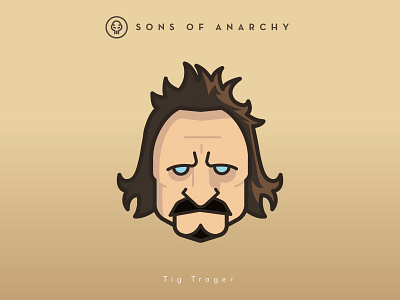 Faces Collection Vol. 01 - Sons of Anarchy - Tig Trager 2d anarchy character head illustration jax logo samcro sons tv series vector