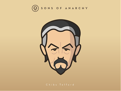 Faces Collection Vol. 01 - Sons of Anarchy - Chibs Telford 2d anarchy character chibs head illustration logo samcro sons telford tv series vector