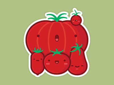 Tomato's Family branding character cute design logodesigner logos stickermule stickers tomato