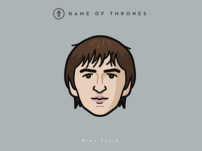 Faces Collection Vol. 02 - Game of Thrones - Bran Stark 2d bran stark game of thrones icon illustration logo movie paint sansa serie stark vector
