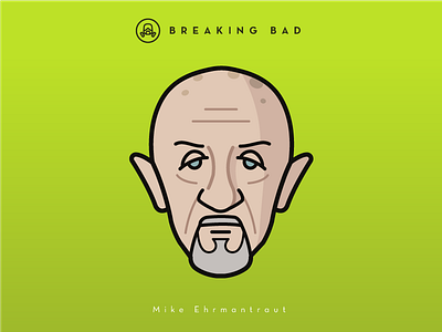 Faces Collection Vol. 04 - Breaking Bad - Mike Ehrmantraut breaking bad characters flat icon illustration logo mike movie netflix portrait tv serie vector