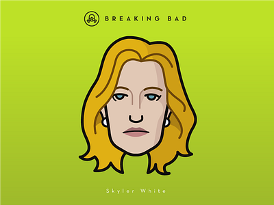 Faces Collection Vol. 04 - Breaking Bad - Skyler White breaking bad characters flat icon illustration logo movie netflix portrait skyler tv serie vector