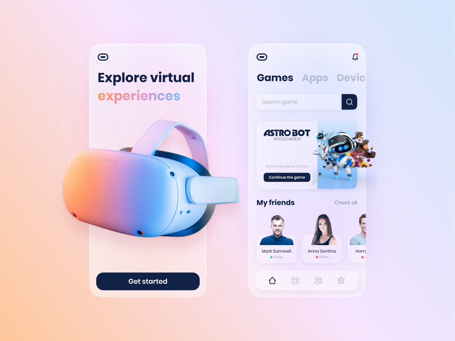 Virtual Reality App Mobile by Kamil Tomaszek on Dribbble
