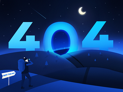 Mysterious night - page 404 blue dark design illustration moon night portal