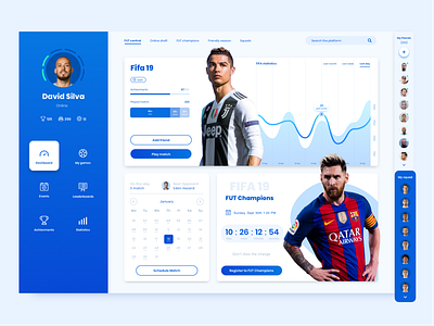 FIFA Tracking App app blue dark design fifa football game ui ux