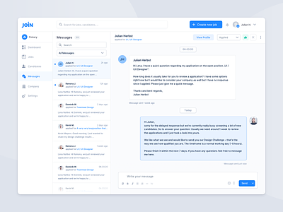 Hiring Platform – Messages / Chat
