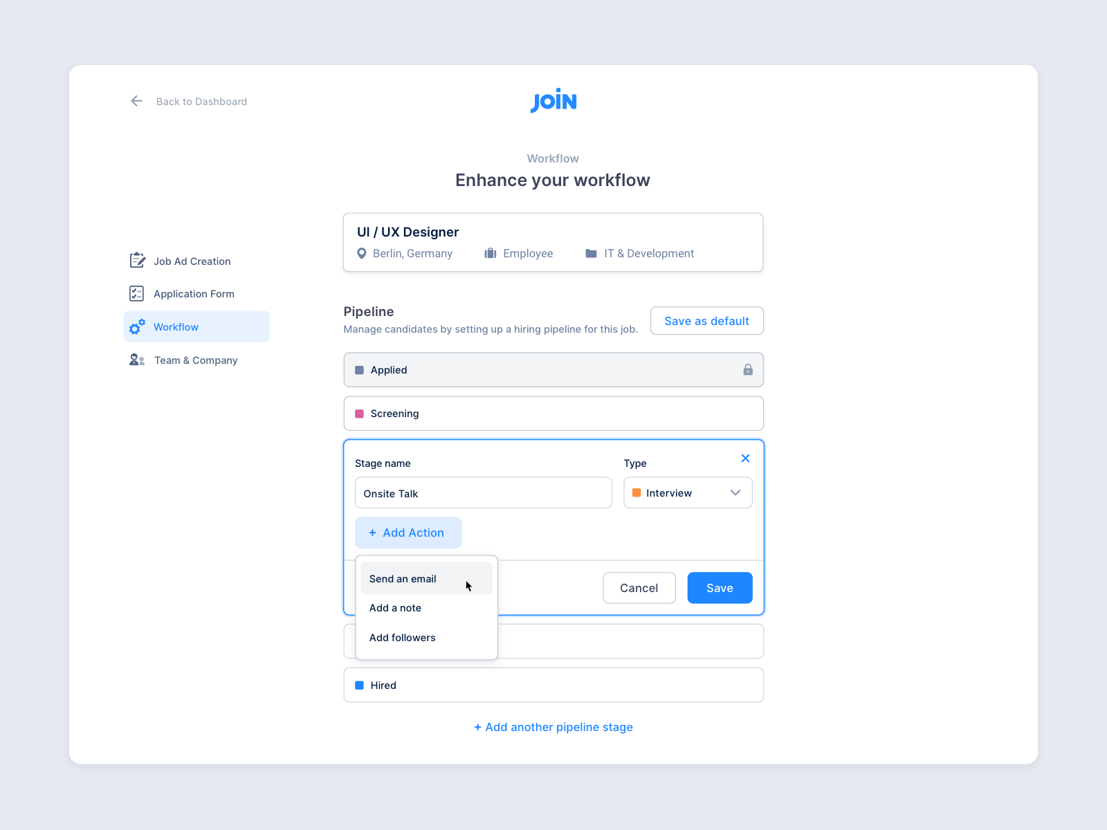 Automated Actions – Workflow by Julian Herbst for Fintory on Dribbble
