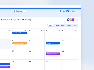 Calendar View – HIPA Cloud by Julian Herbst for Fintory on Dribbble