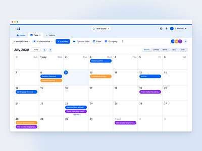 Calendar View – HIPA Cloud by Julian Herbst for Fintory on Dribbble