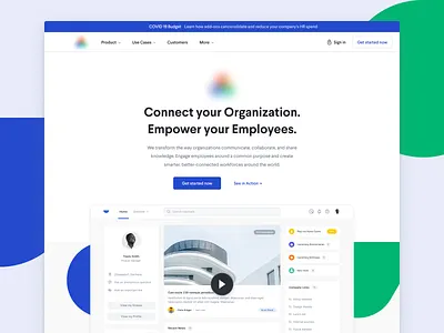 Intranet Product Landingpage branding clean colorful digital elements intranet landingpage light minimal modern product product design saas sleek startup ui user interface ux website