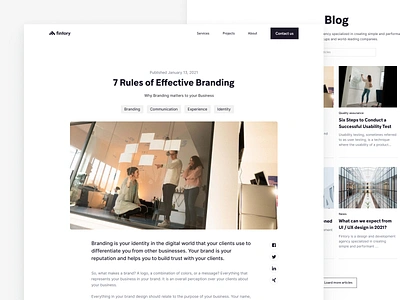 Fintory Blog article articles blog blog content blogpost clean desktop detail page experience design fintory knowledge light minimal simple typography ui user centered ux website