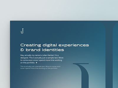 jh.vision brand branding clean design minimal modern portfolio typography ui user experience