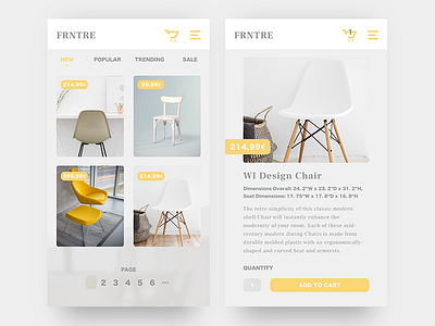 FRNTRE - App Concept android app flat ios light minimal minimalistic mobile simple simplicity ui webdesign