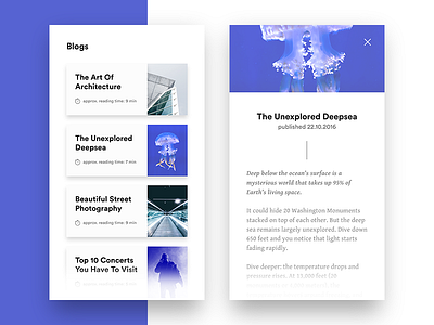 Blog - Light Interface Concept app blog cards clean interface ios journal light minimal sleek ui ux