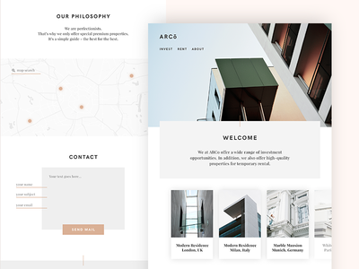 ARCo – Landingpage clean flat light minimal minimalistic modern simple sleek ui ux webdesign website