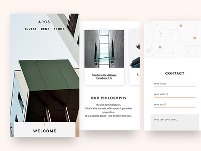 ARCo – Mobile Website clean flat ios light minimal minimalistic modern simple sleek ui ux website