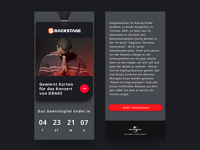 Universal Music Germany – E-Mail Design clean dark email minimalistic modern responsive simple sleek trendy ui ux webdesign