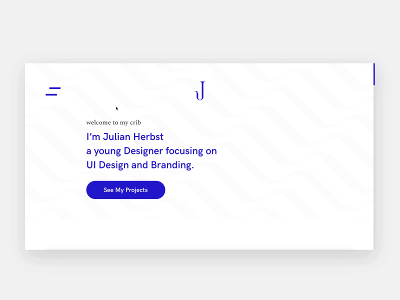 JH – Portfolio Menu clean flat interaction light minimal modern motion portfolio simple sleek ui ux