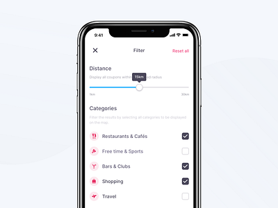 Coupon App – Map Filter